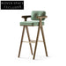 Luxurious Green Velvet Solid Wood Backrest High Counter Kitchen Bar Stool