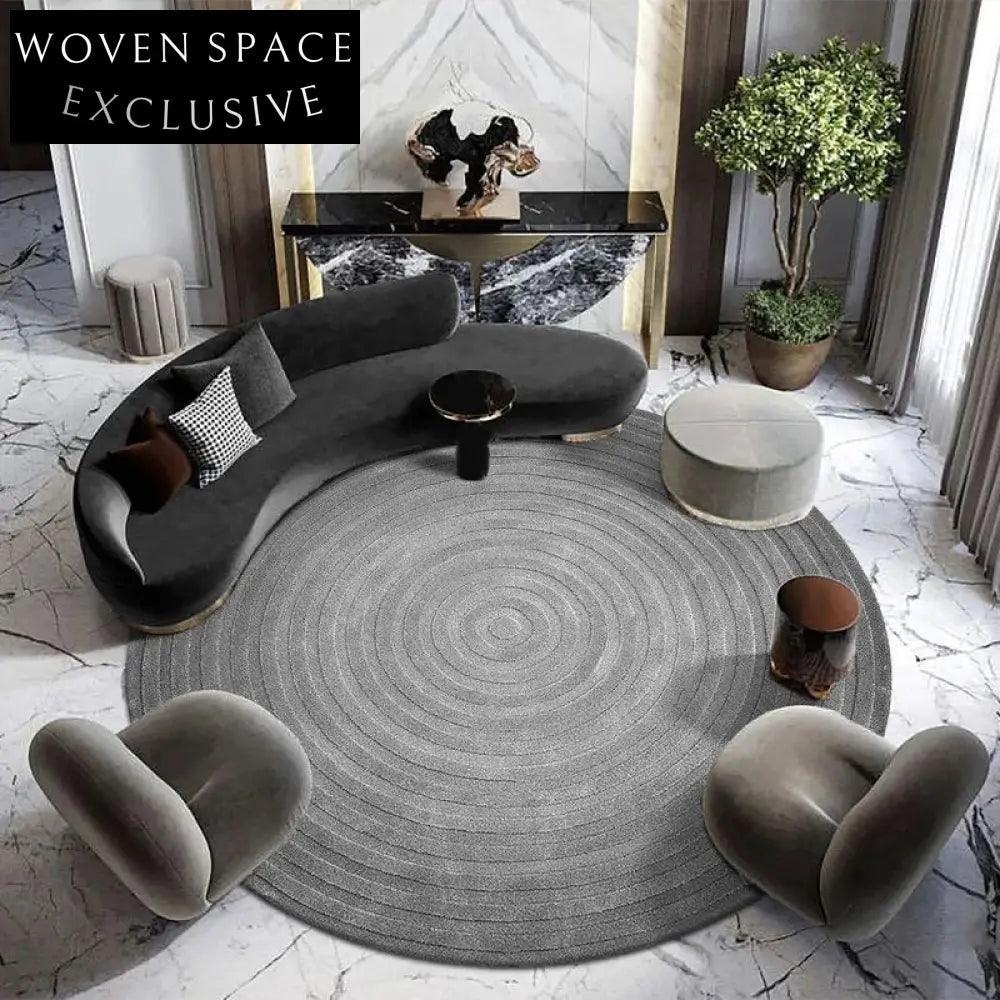 Luxurious Hand-Tufted French Vintage Wool Area Rug for Living Rooms