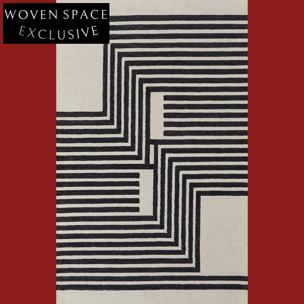 Luxurious Hand-Tufted Polyester Geometric Living Room Area Rug for Modern Homes