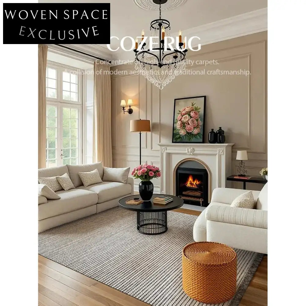 Luxurious Hand-Woven New Zealand Wool Modern Living Room Area Rug