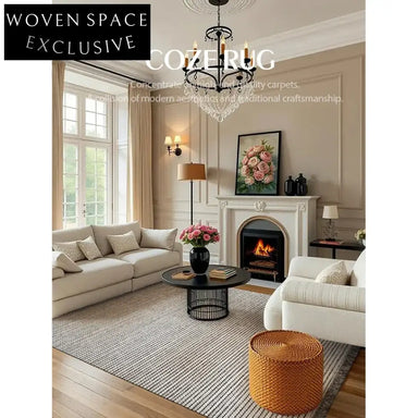 Luxurious Hand-Woven New Zealand Wool Modern Living Room Area Rug