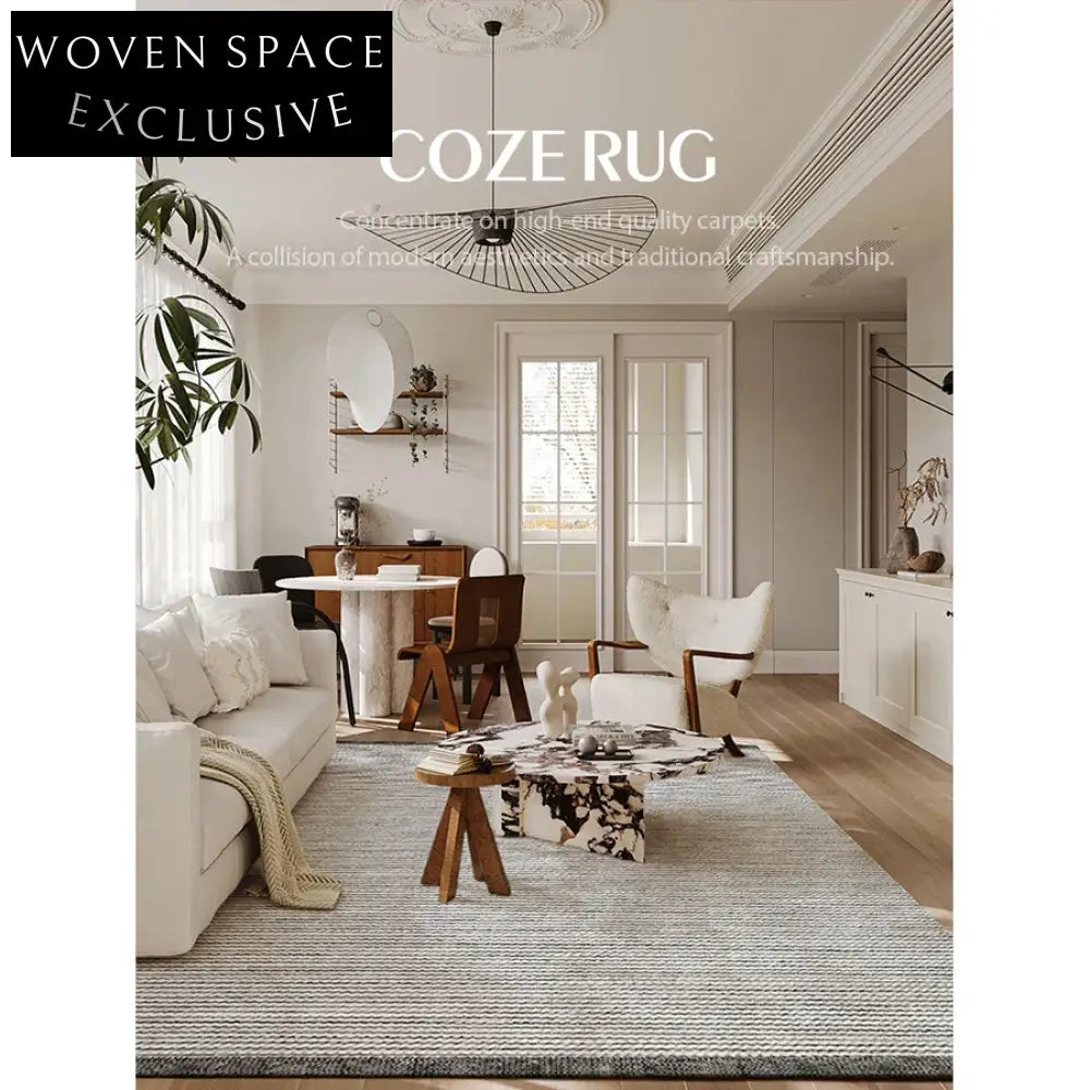 Luxurious Hand-Woven New Zealand Wool Modern Living Room Area Rug