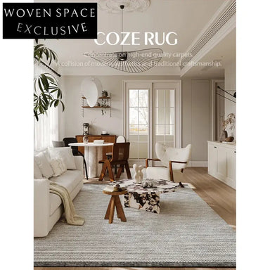 Luxurious Hand-Woven New Zealand Wool Modern Living Room Area Rug