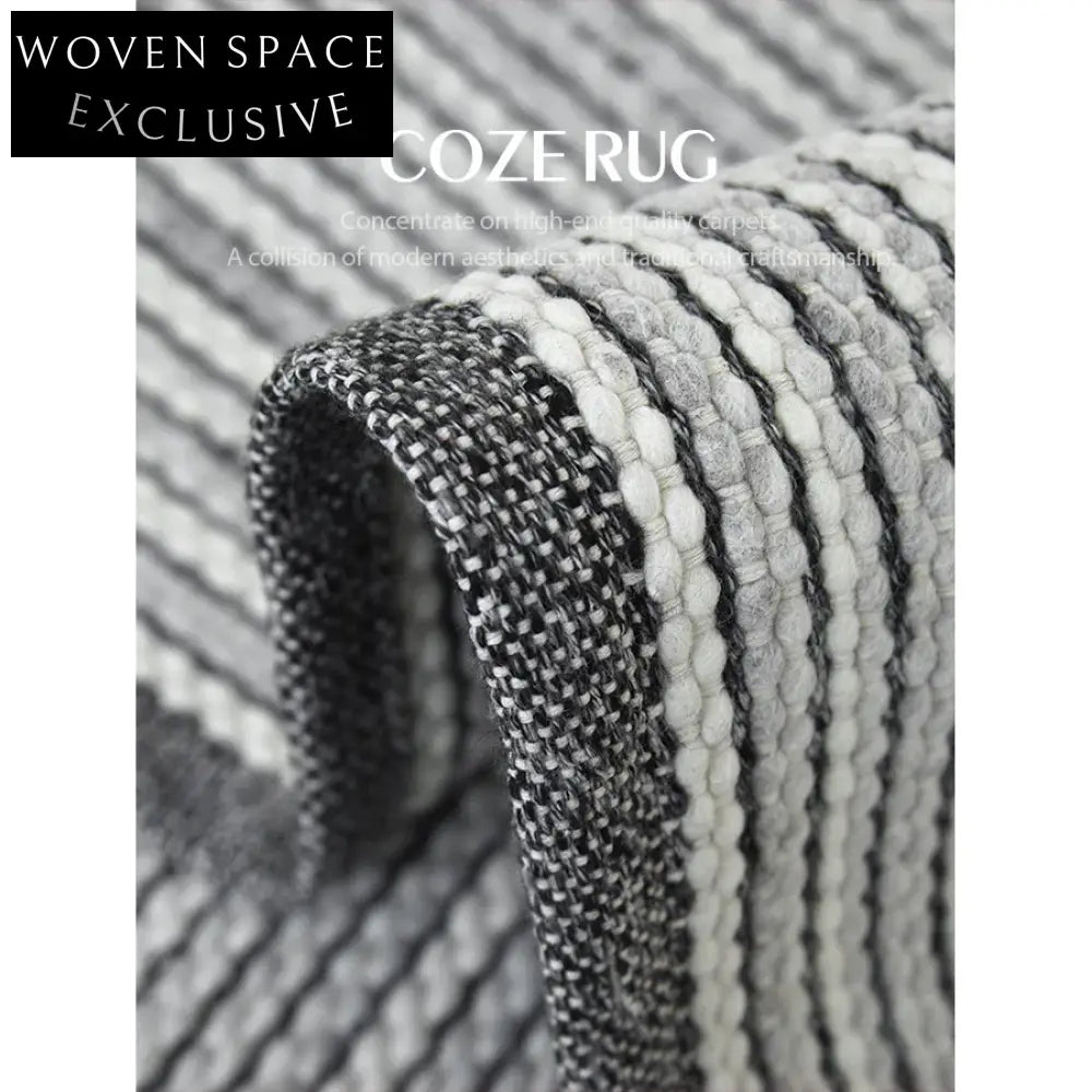 Luxurious Hand-Woven New Zealand Wool Modern Living Room Area Rug