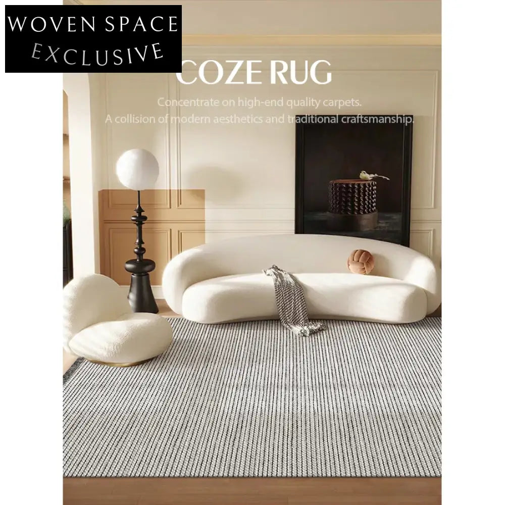 Luxurious Hand-Woven New Zealand Wool Modern Living Room Area Rug