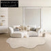 Luxurious Handmade Milk Silk Irregular Area Rug - Soft Cream Wilton Design