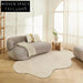 Luxurious Handmade Milk Silk Irregular Area Rug - Soft Cream Wilton Design