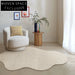 Luxurious Handmade Milk Silk Irregular Area Rug - Soft Cream Wilton Design