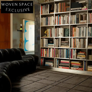 Luxurious Handmade Modern Black Polyester Fiber Area Rug for Living Room