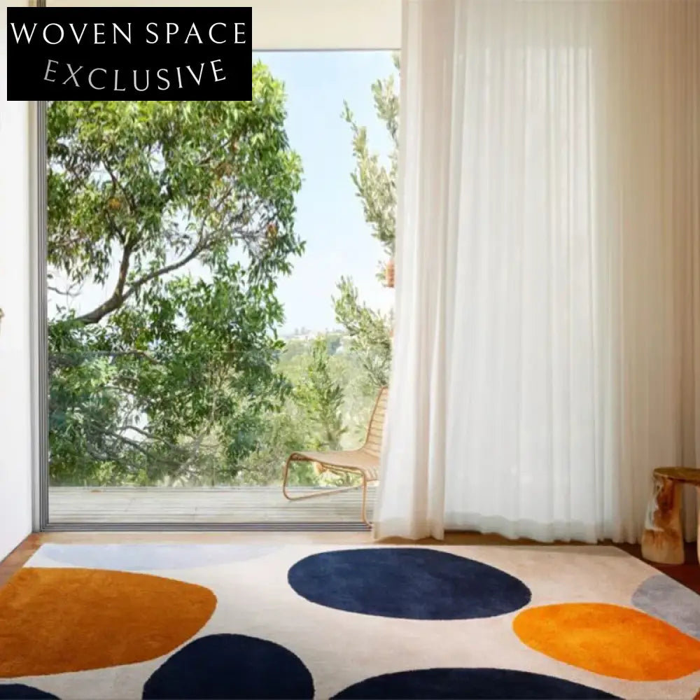 Luxurious Handmade Modern Polyester Area Rug for Living Room Bedroom Decor Carpet