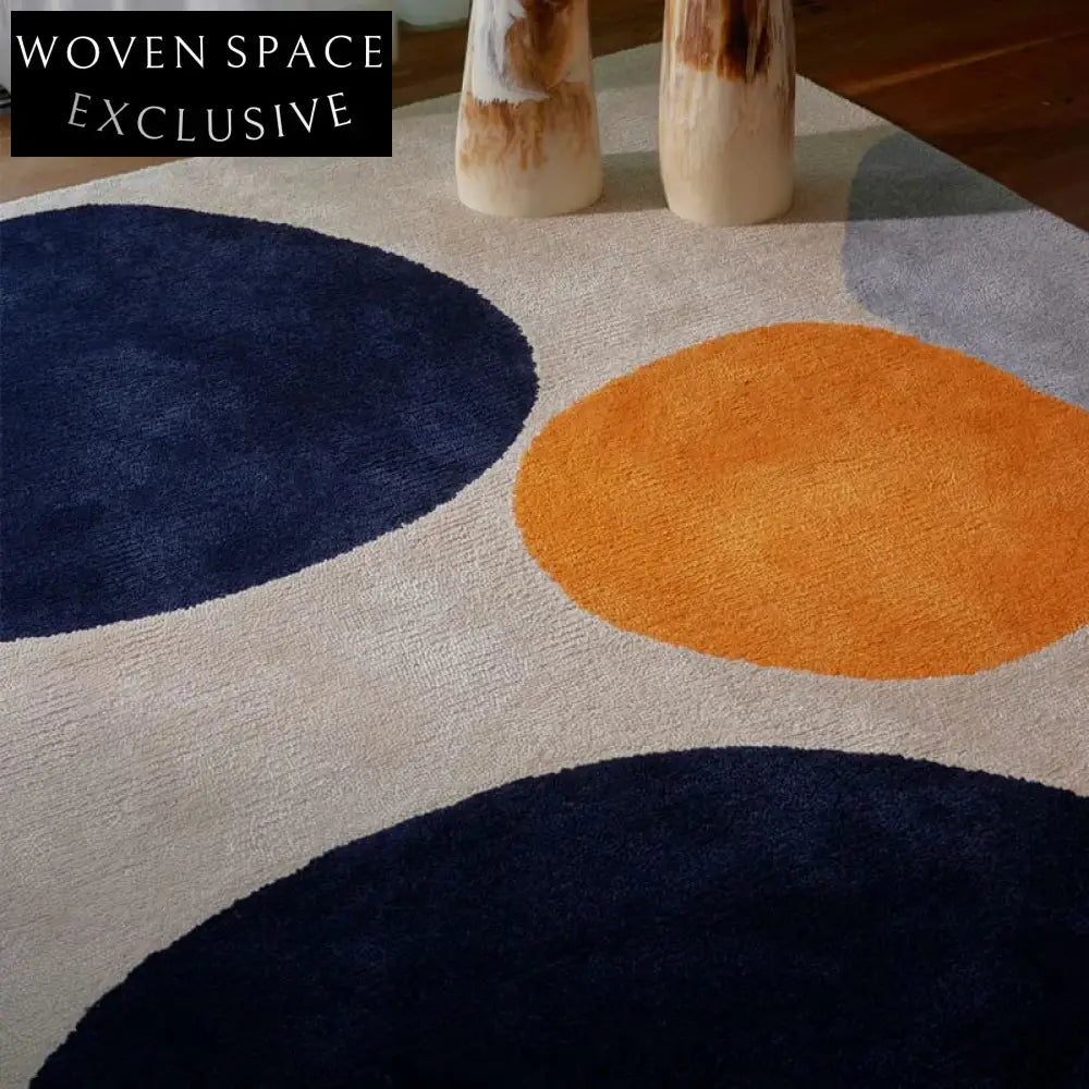 Luxurious Handmade Modern Polyester Area Rug for Living Room Bedroom Decor Carpet