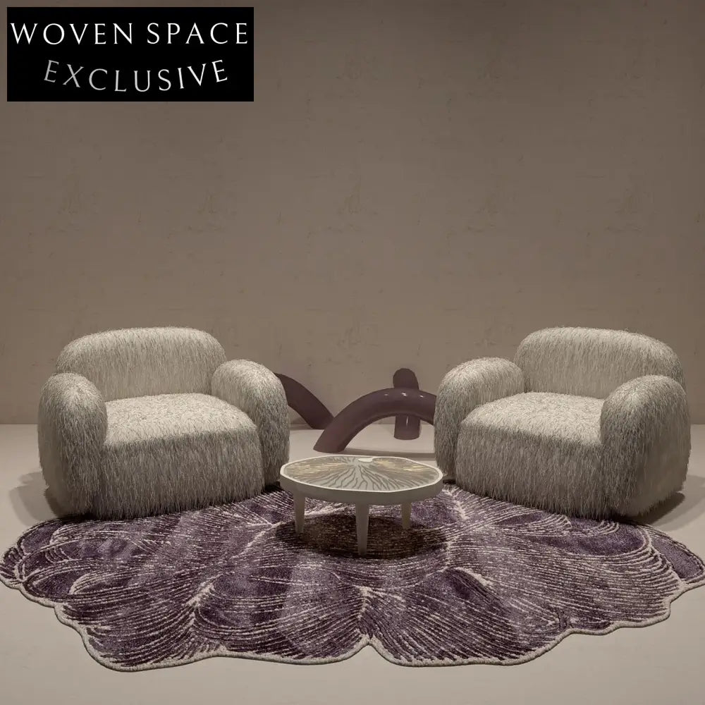Luxurious Handmade Wool Living Room Area Rug with Modern Geometric Pattern