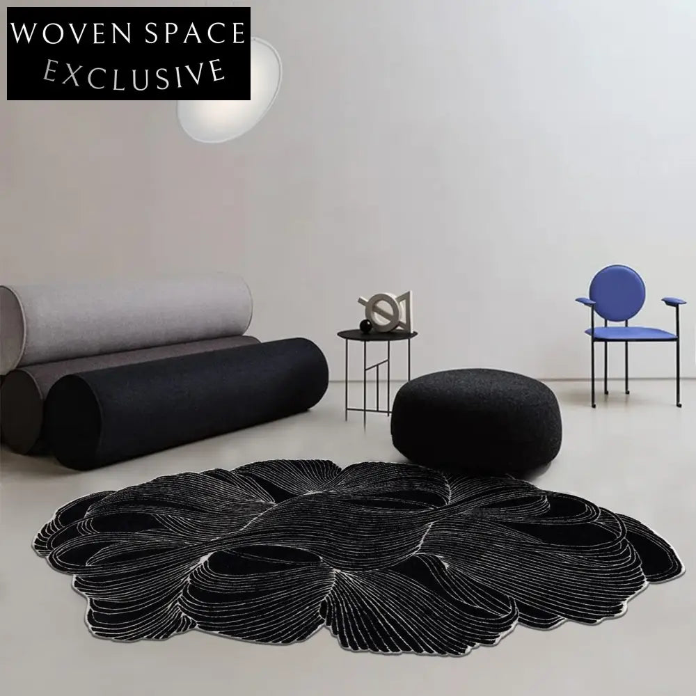 Luxurious Handmade Wool Living Room Area Rug with Modern Geometric Pattern