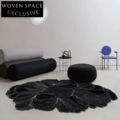 Luxurious Handmade Wool Living Room Area Rug with Modern Geometric Pattern