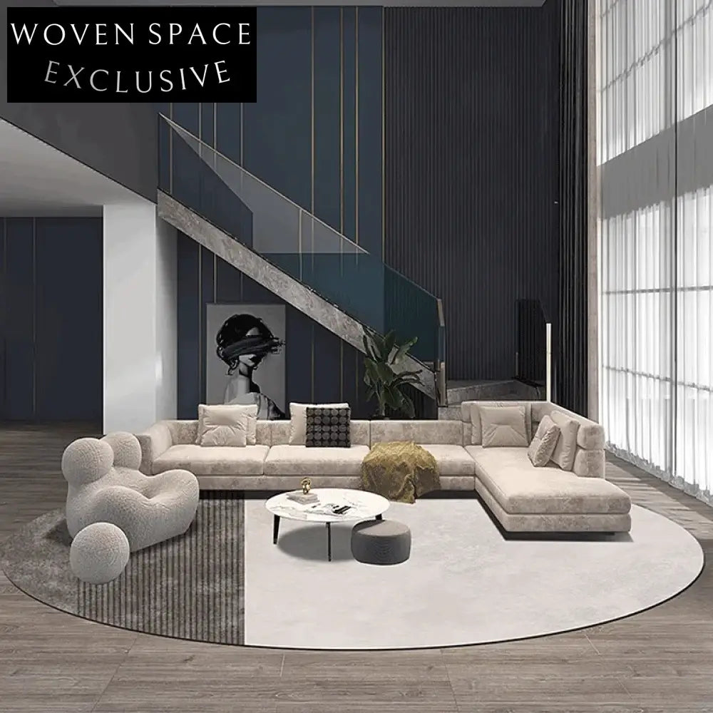 Luxurious Irregular Oval Faux Fur Area Rug for Living Room Bedroom