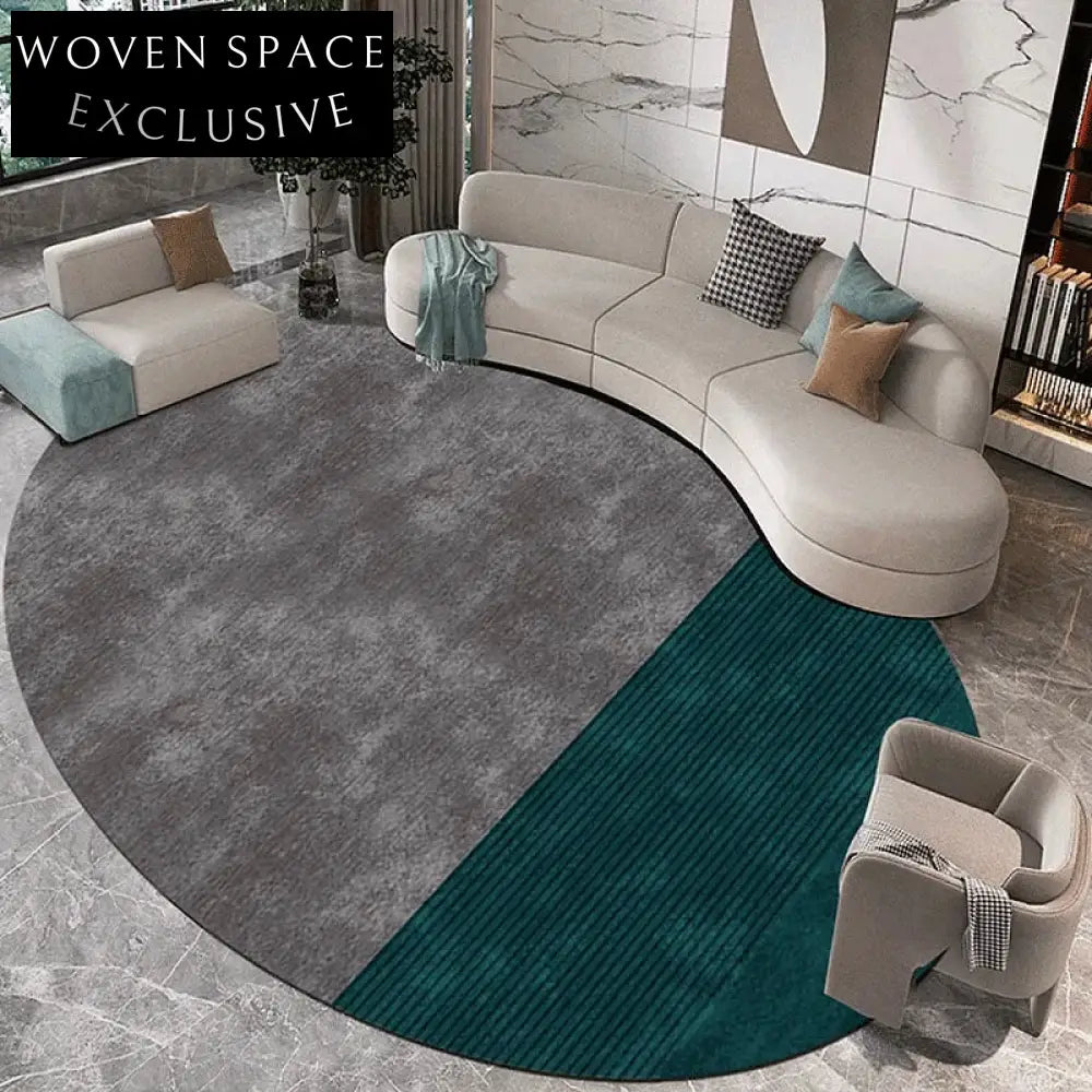 Luxurious Irregular Oval Faux Fur Area Rug for Living Room Bedroom