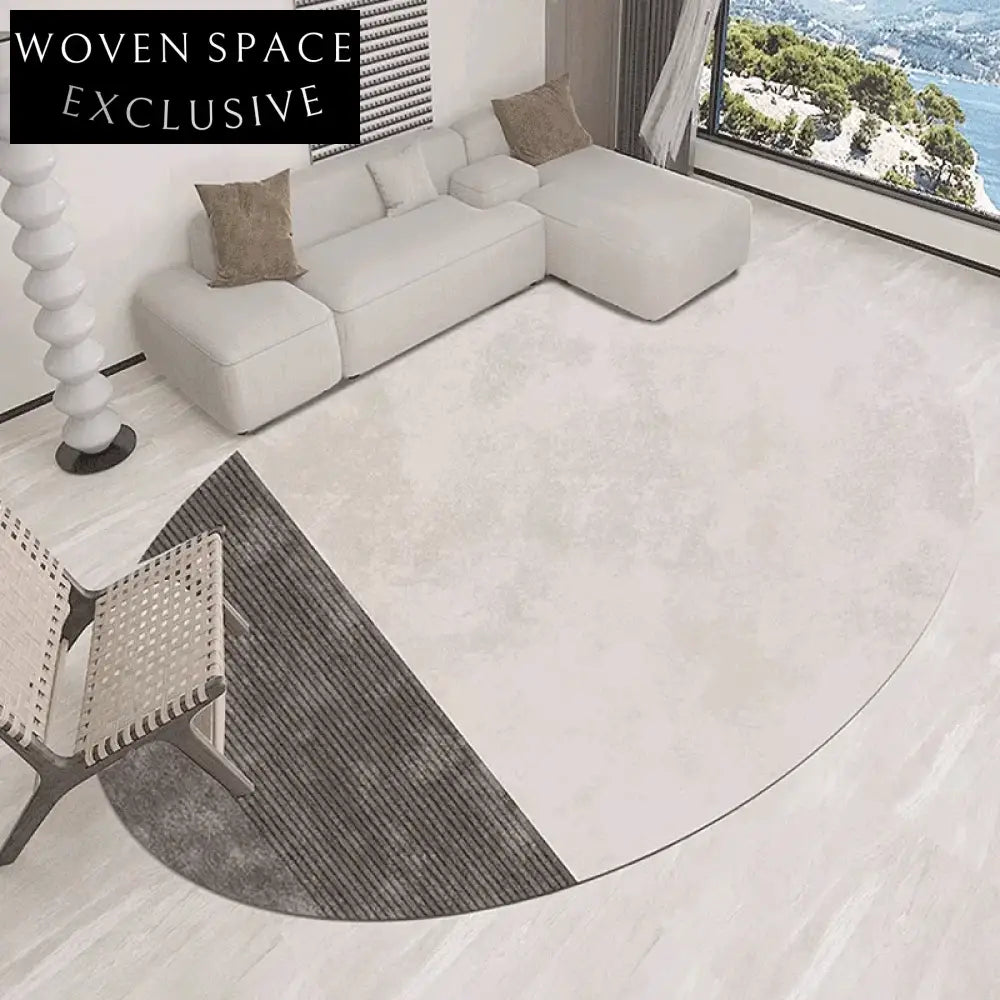 Luxurious Irregular Oval Faux Fur Area Rug for Living Room Bedroom