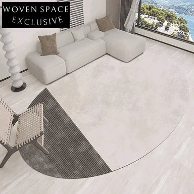 Luxurious Irregular Oval Faux Fur Area Rug for Living Room Bedroom