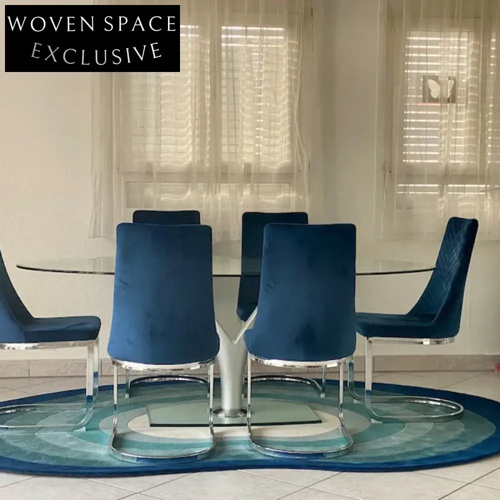 Luxurious Irregular Shaped Wool Rug Gradient Modern French Retro Living Room Carpet