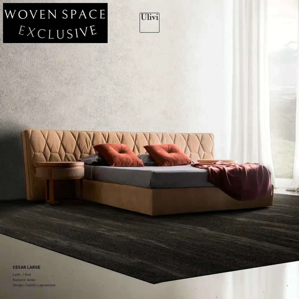 Luxurious Italian Aesthetic Upholstered King Size Capsule Hotel Style Bed