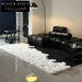 Luxurious Italian Black White Long-Pile Area Rug for Modern Living