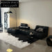 Luxurious Italian Black White Long-Pile Area Rug for Modern Living