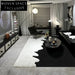 Luxurious Italian Black White Long-Pile Area Rug for Modern Living