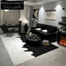Luxurious Italian Black White Long-Pile Area Rug for Modern Living