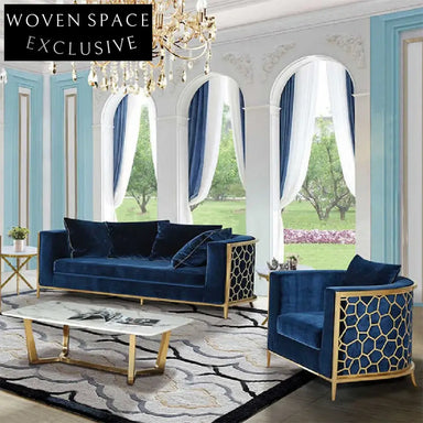 Luxurious Italian Chesterfield Sofa, Metal Frame, Fabric Upholstery, 3-Seat Sectional