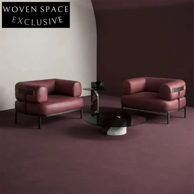 Luxurious Italian Design Genuine Leather Sofa with Golden Metal Legs for Modern Living