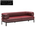 Luxurious Italian Design Genuine Leather Sofa with Golden Metal Legs for Modern Living