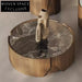 Luxurious Italian Design Marble Top Wooden Living Room Sofa Side Coffee Table