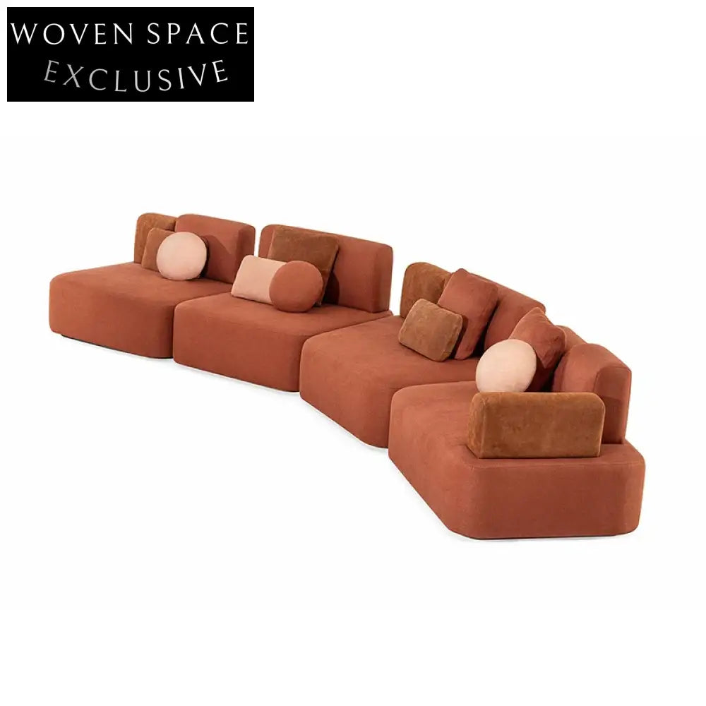 Luxurious Italian Design Modular Sectional Sofa with Solid Wood Frame Fabric