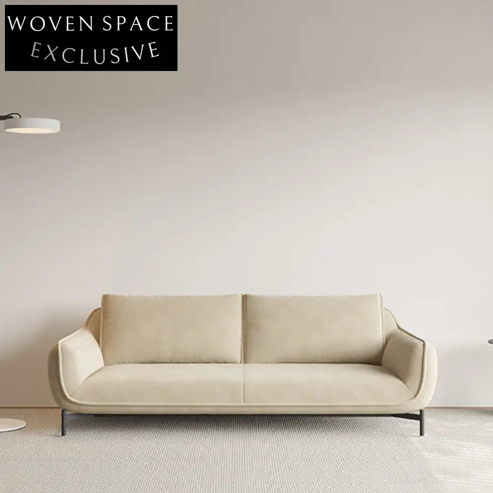 Luxurious Italian Fabric Living Room Sofa - High Resilience Sponge, Metal Base