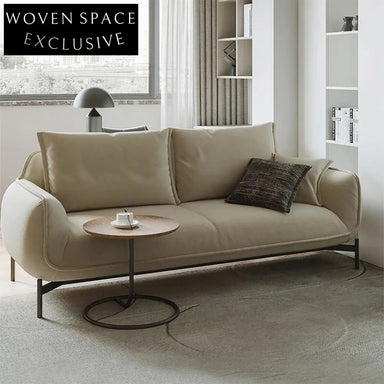 Luxurious Italian Fabric Living Room Sofa - High Resilience Sponge, Metal Base