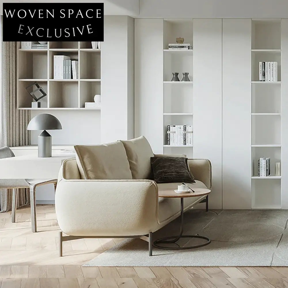 Luxurious Italian Fabric Living Room Sofa - High Resilience Sponge, Metal Base