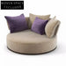 Luxurious Italian Fabric Lounge Chair with Round Design and Low Armrest Cushion