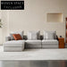Luxurious Italian Fabric Modular Sectional L-Shaped Sofa with Side Table