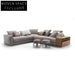 Luxurious Italian Fabric Modular Sectional L-Shaped Sofa with Side Table