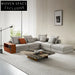 Luxurious Italian Fabric Modular Sectional L-Shaped Sofa with Side Table
