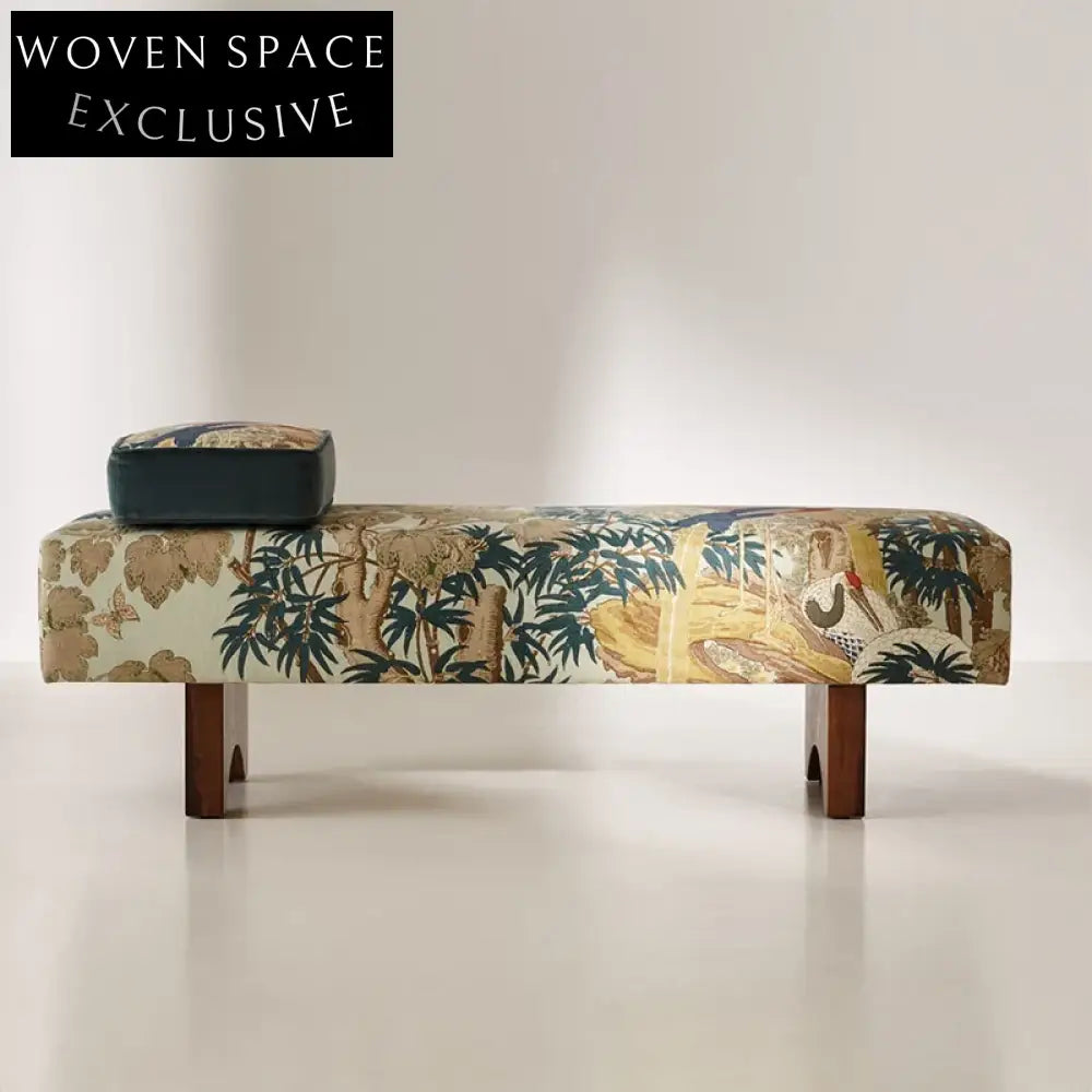 Luxurious Italian Fabric Ottoman Bench - Modern Design for Hotel & Home