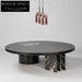Luxurious Italian Minimalist Round Natural Marble Top Living Room Coffee Table
