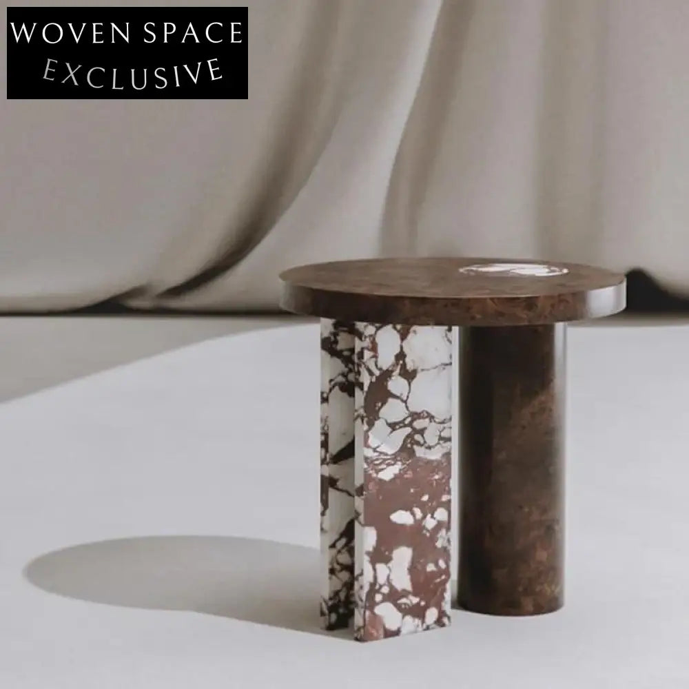 Luxurious Italian Minimalist Round Natural Marble Top Living Room Coffee Table