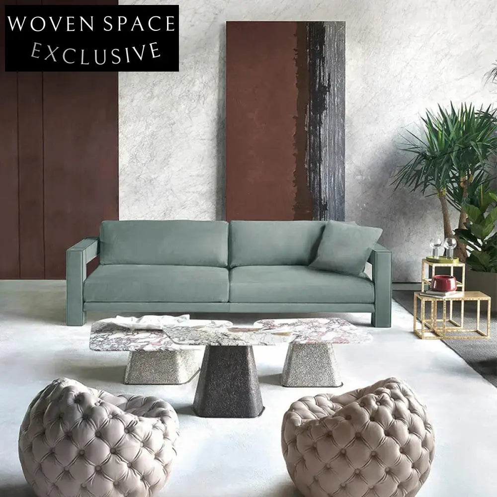 Luxurious Italian Modern Chesterfield Fabric Ottoman Chair for Living Room