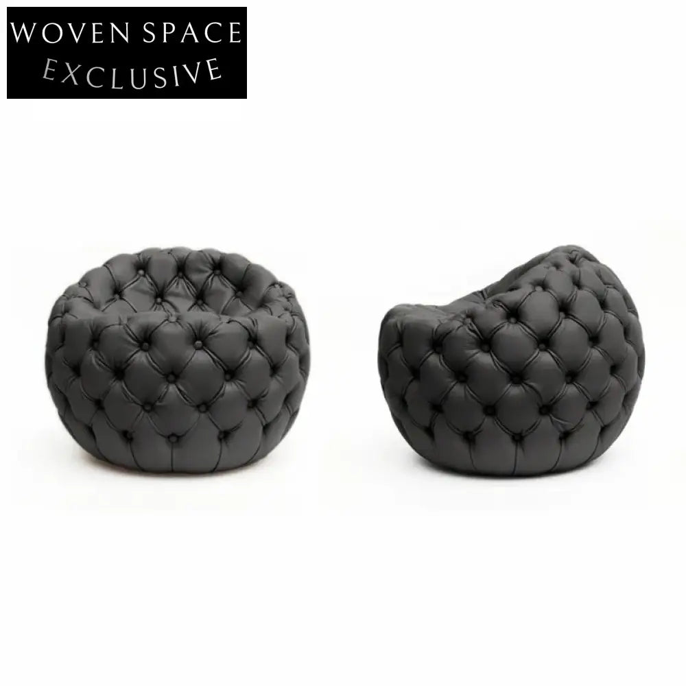 Luxurious Italian Modern Chesterfield Fabric Ottoman Chair for Living Room