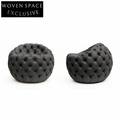 Luxurious Italian Modern Chesterfield Fabric Ottoman Chair for Living Room