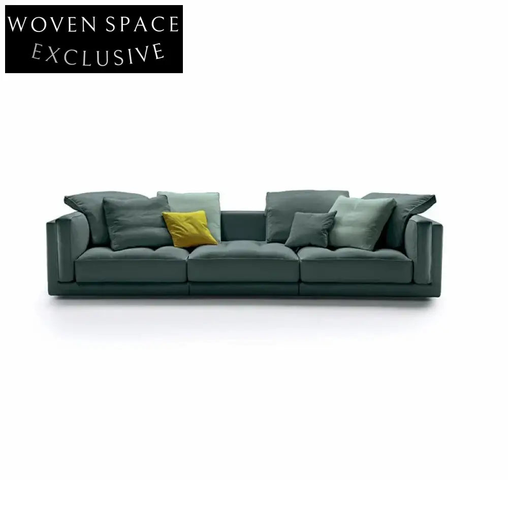Luxurious Italian Modern Linen Fabric 3-Seater Sofa Couch for Elegant Living