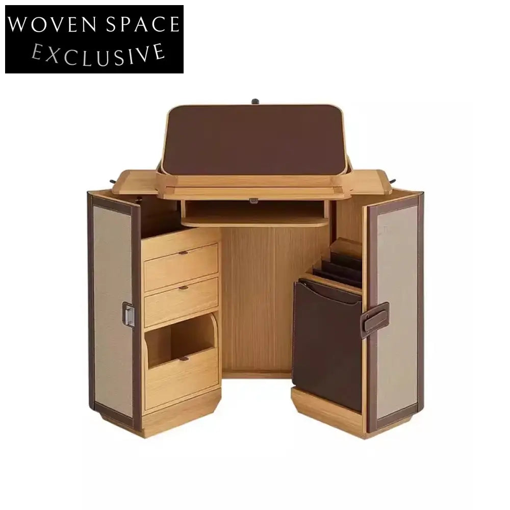 Luxurious Italian Solid Wood Dressing Table Cabinet with Drawer for Bedroom