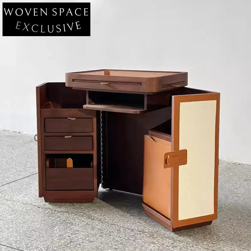 Luxurious Italian Solid Wood Dressing Table Cabinet with Drawer for Bedroom