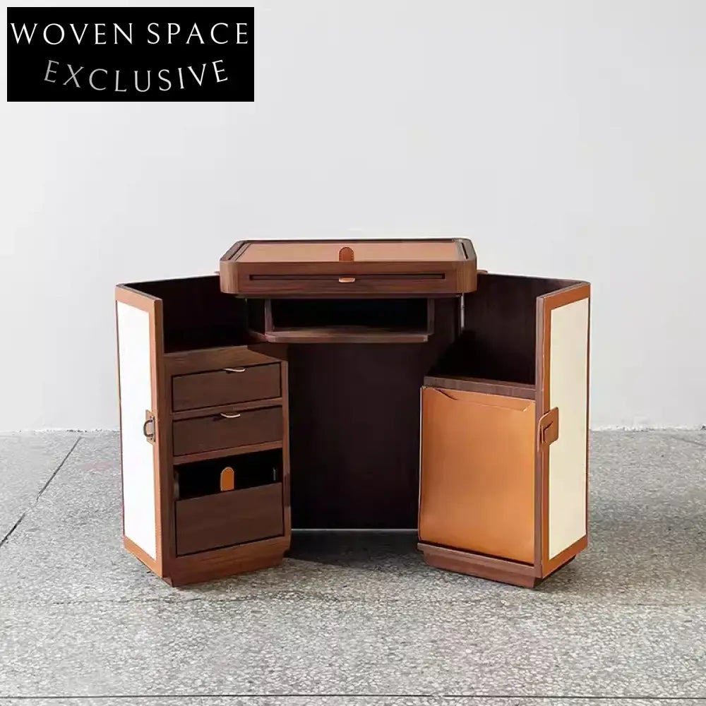 Luxurious Italian Solid Wood Dressing Table Cabinet with Drawer for Bedroom